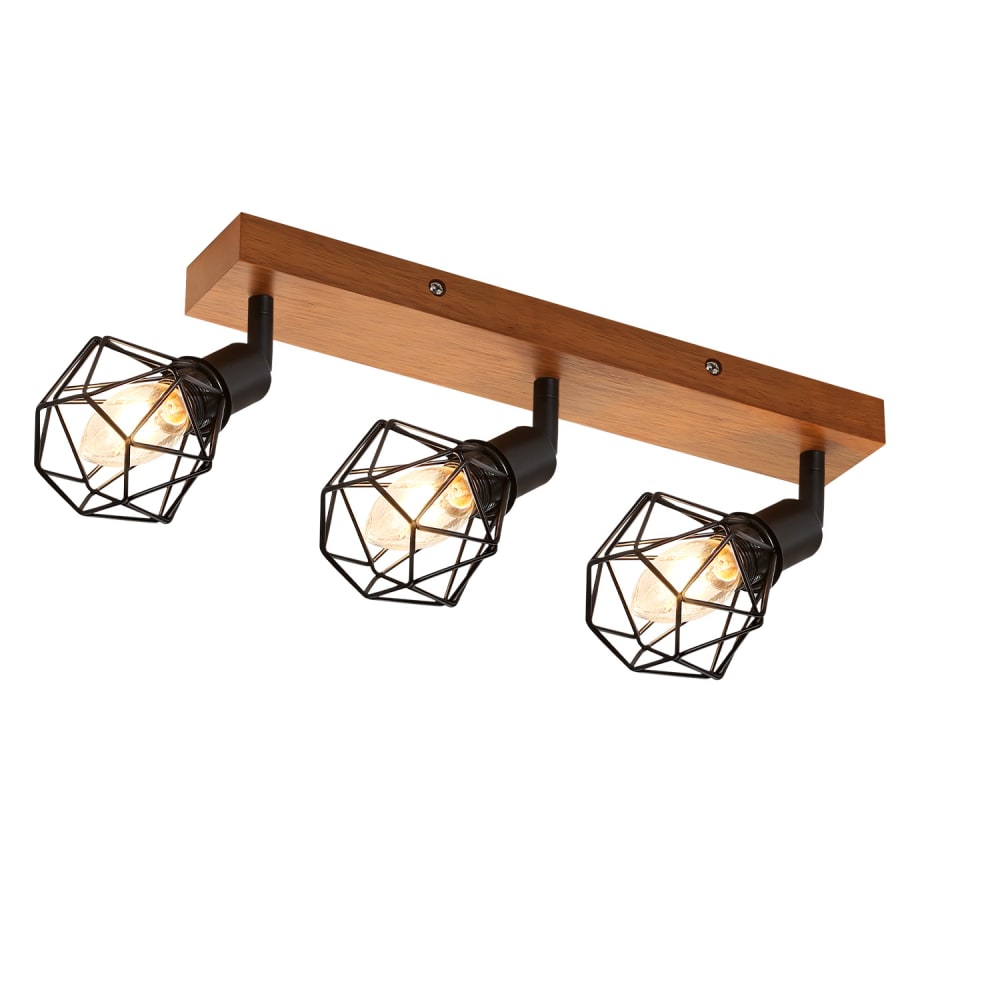 Einbeck - spot de plafond en métal, noir, l 17 cm, 3 lumières