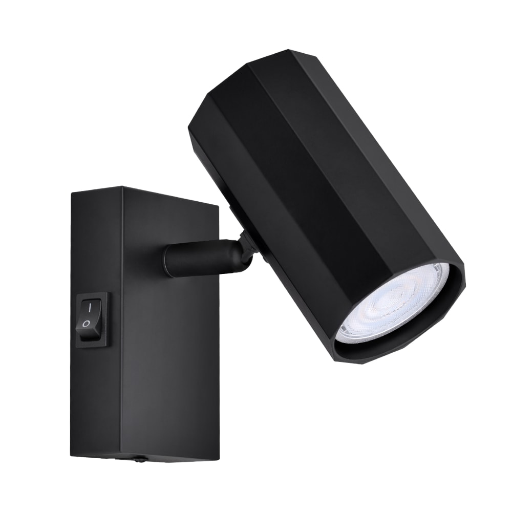 Birkenfeld - spot de plafond en métal, coloris noir, l 10 cm, gu10