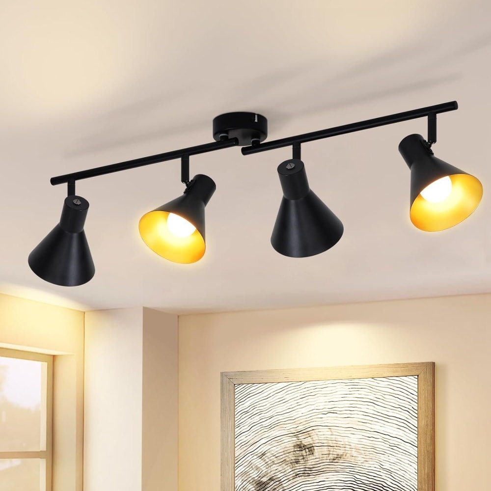 Reitzel - Deckenstrahler aus Metall, Schwarz, L 71 cm, 4-flammig,