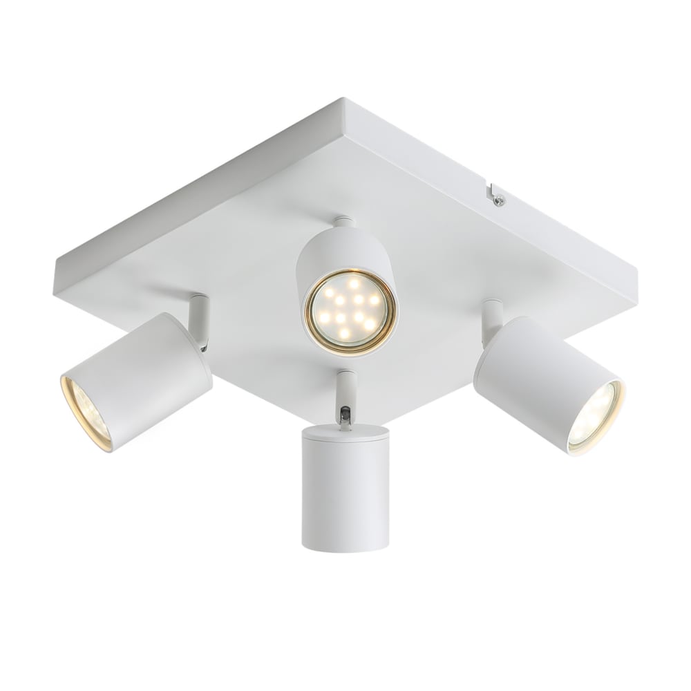 Natcher - spot de plafond en métal, blanc, l 25 cm, 4 lumières