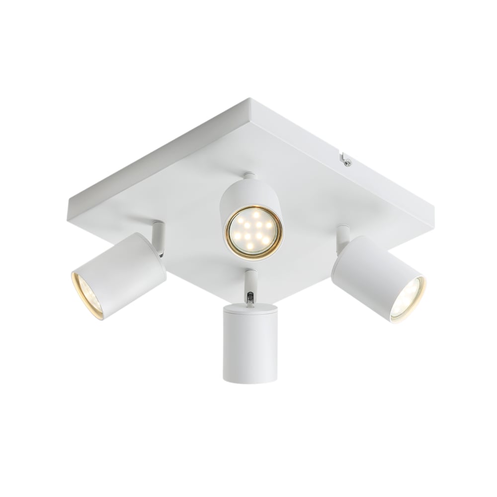 Spot de plafond en métal, 4 x GU10, blanc