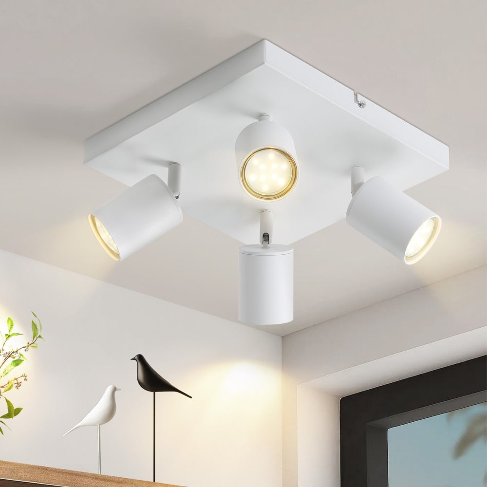 Natcher - spot de plafond en métal, blanc, l 25 cm, 4 lumières — vue 3