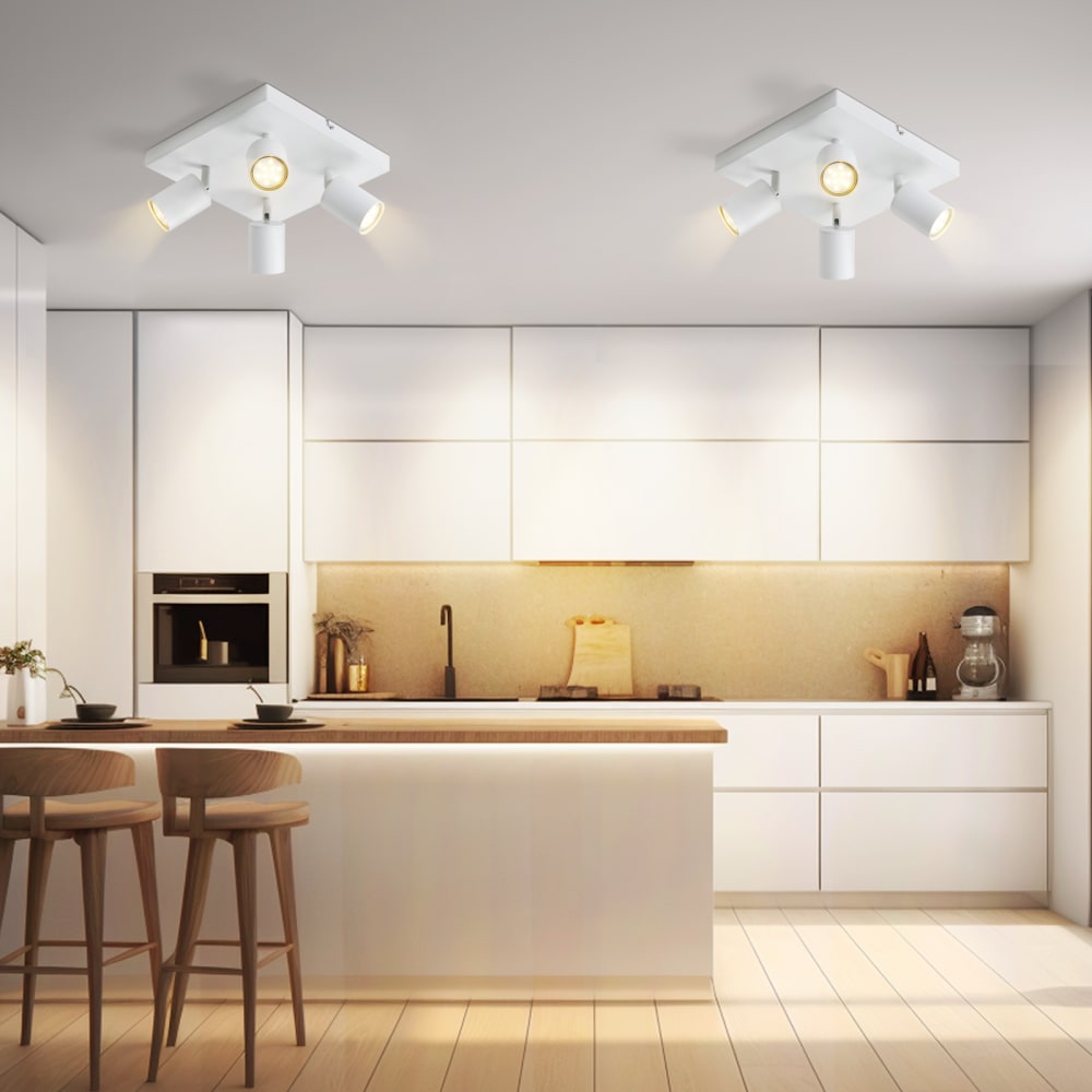 Natcher - spot de plafond en métal, blanc, l 25 cm, 4 lumières — vue 4