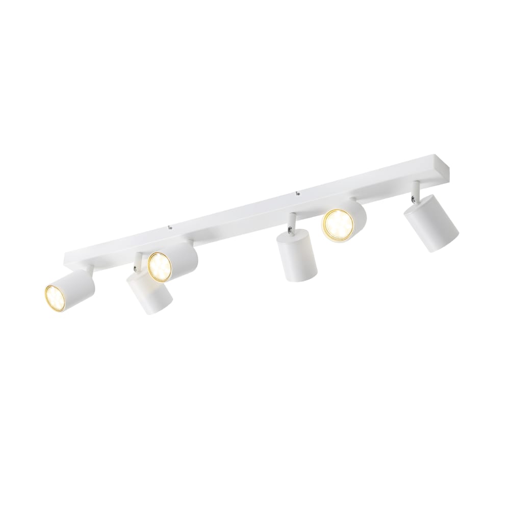 Nettlife Renninger - Deckenstrahler aus Metall, Weiß, L 77 cm, 6-flammig, GU10 style modern Weiß Metall