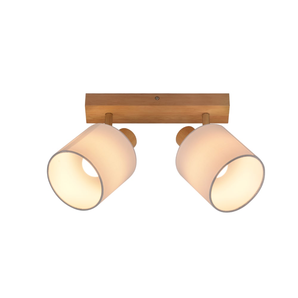 Ingrid - spot de plafond en bois, marron, l 25 cm, 2 lumières