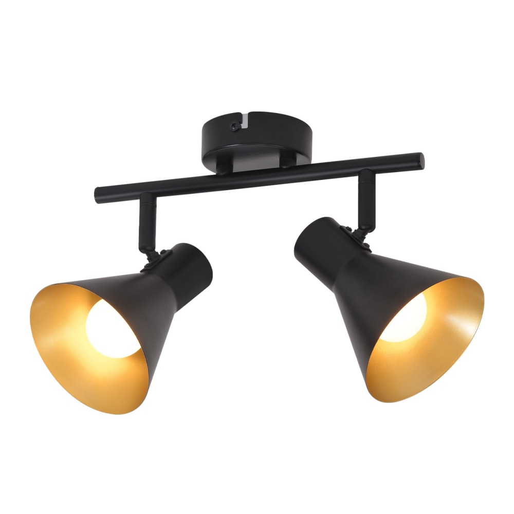 Nettlife Reitz - Deckenstrahler aus Metall, Schwarz, L 25 cm, 2-flammig, E14 style modern Schwarz Metall