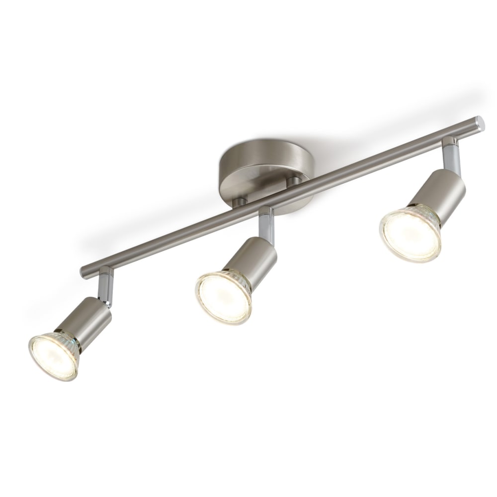 Yater - spot de plafond en métal, argent, l 40 cm, 3 lumières