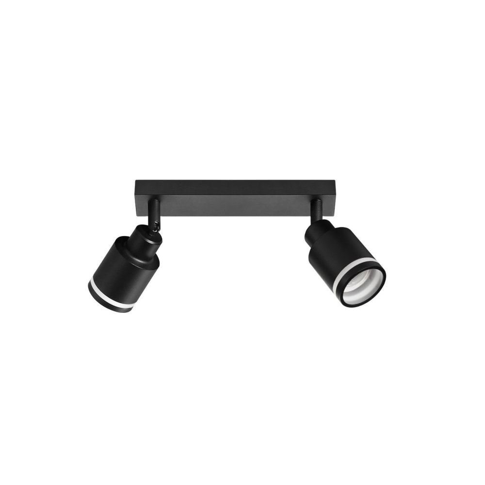 Nettlife Solingen - Deckenstrahler aus Metall, Schwarz, 30 cm, 2-flammig style modern Schwarz Metall