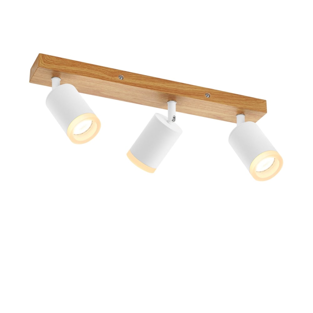 Herring - spot de plafond en bois, blanc, l 41 cm, 3 lumières