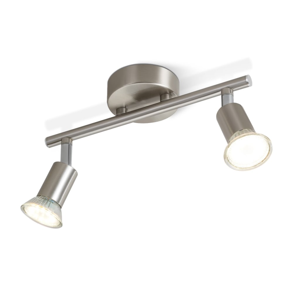 Spot de plafond, métal, 2 x GU10, argent