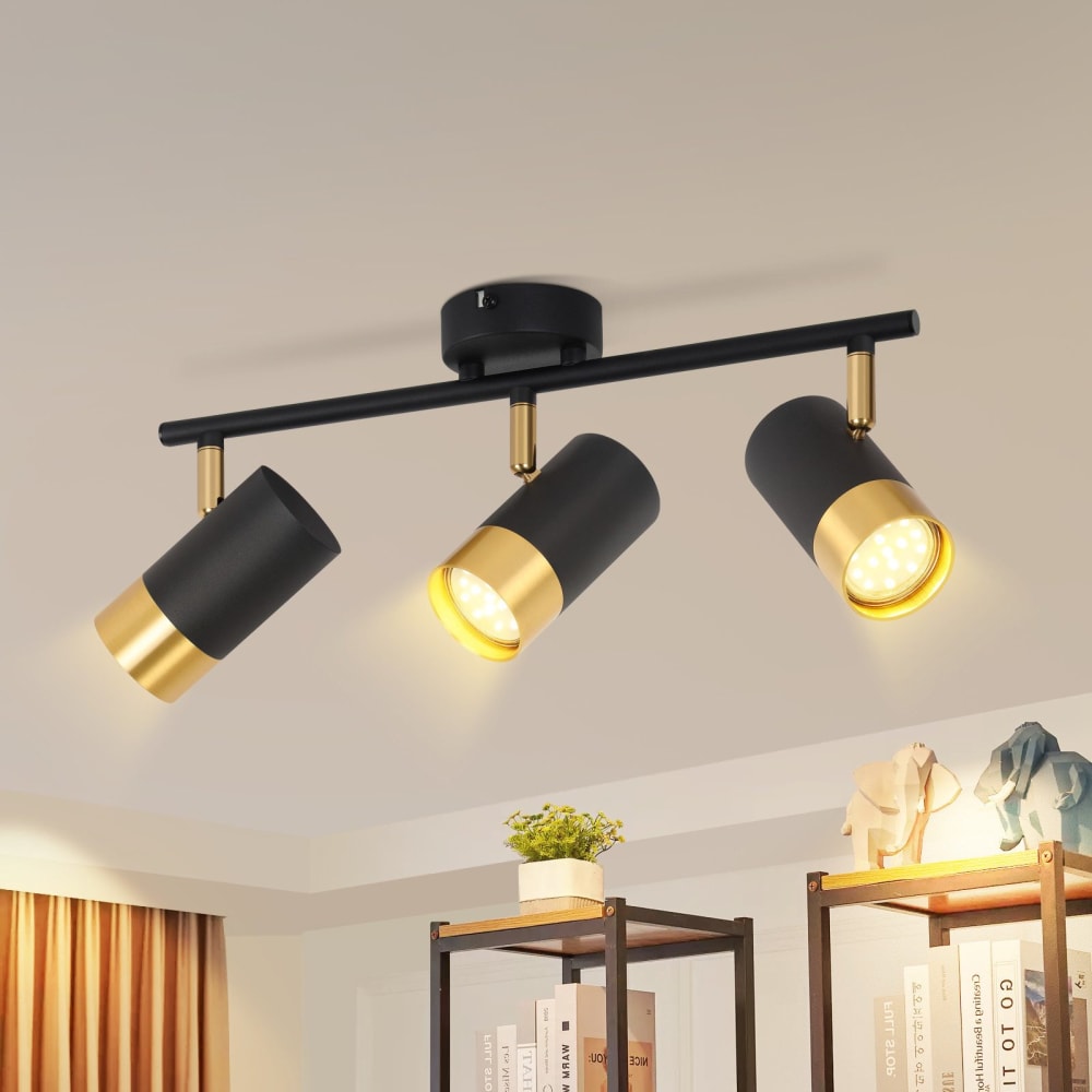 River - spot de plafond en métal, noir, l 47 cm, 3 lumières — vue 3