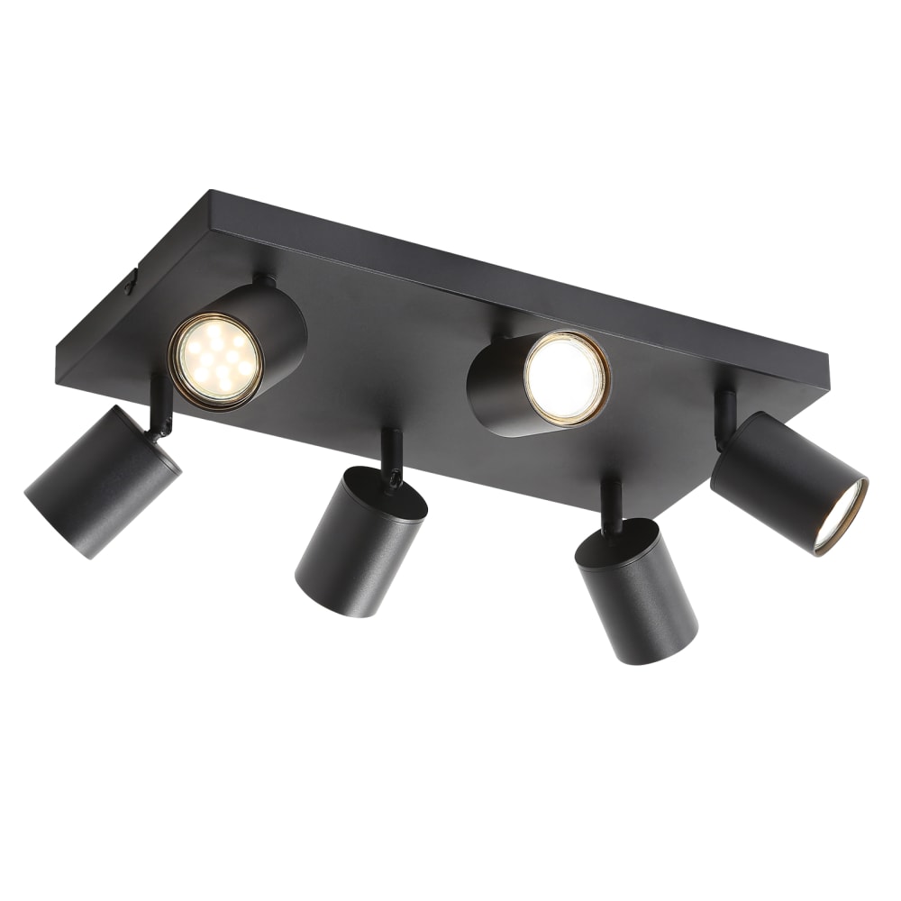 Nettlife Rerucha - Deckenstrahler aus Metall, Schwarz, L 40 cm, 6-flammig, GU10 style modern Schwarz Metall
