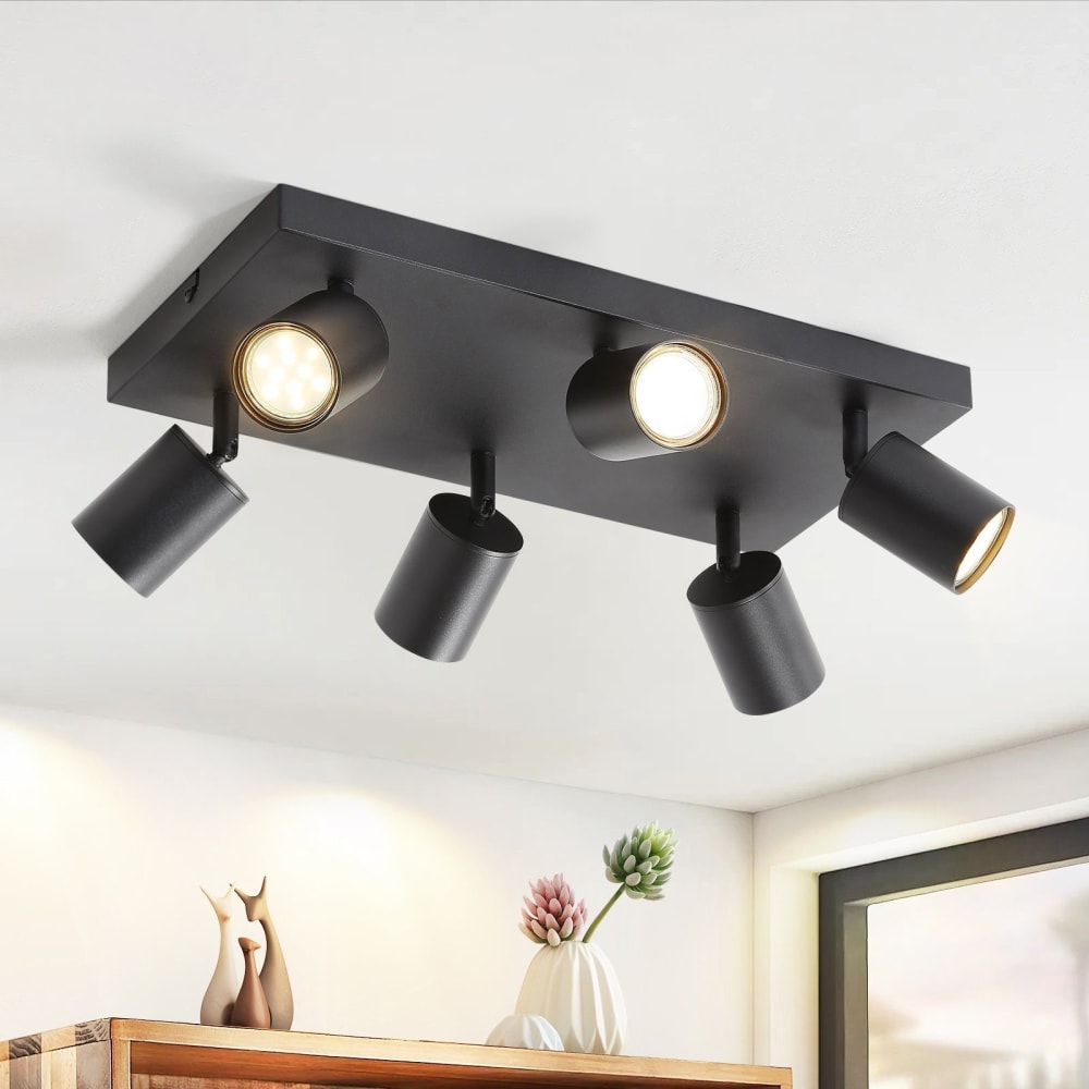 Rerucha - Deckenstrahler aus Metall, Schwarz, L 40 cm, 6-flammig,