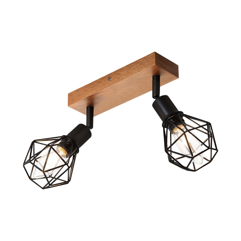 Doyle - spot de plafond en métal, noir, l 17 cm, 2 lumières