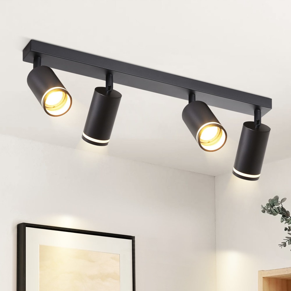 Fields - spot de plafond en métal, noir, l 58 cm, 4 lumières — vue 3