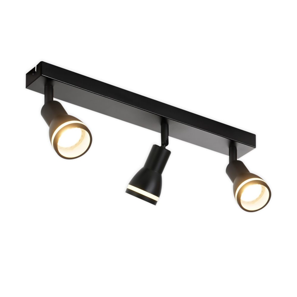 Sonne - spot de plafond en métal, noir, l 42 cm, 3 lumières