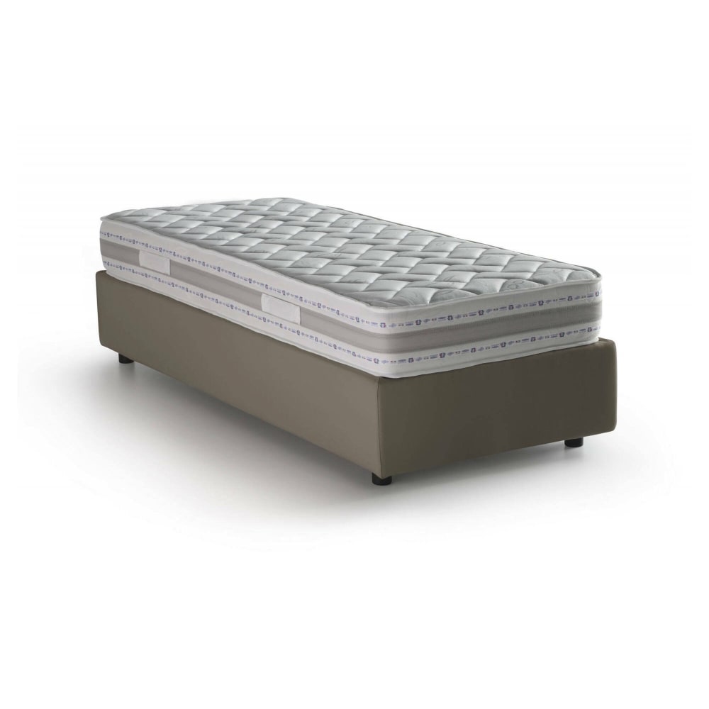 Lit simple en tissu tourterelle