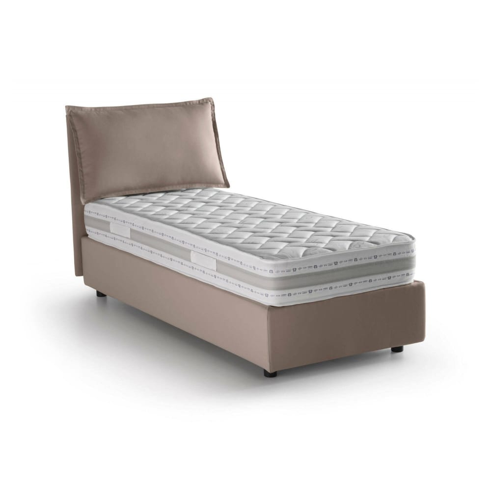 Lit simple en tissu tourterelle