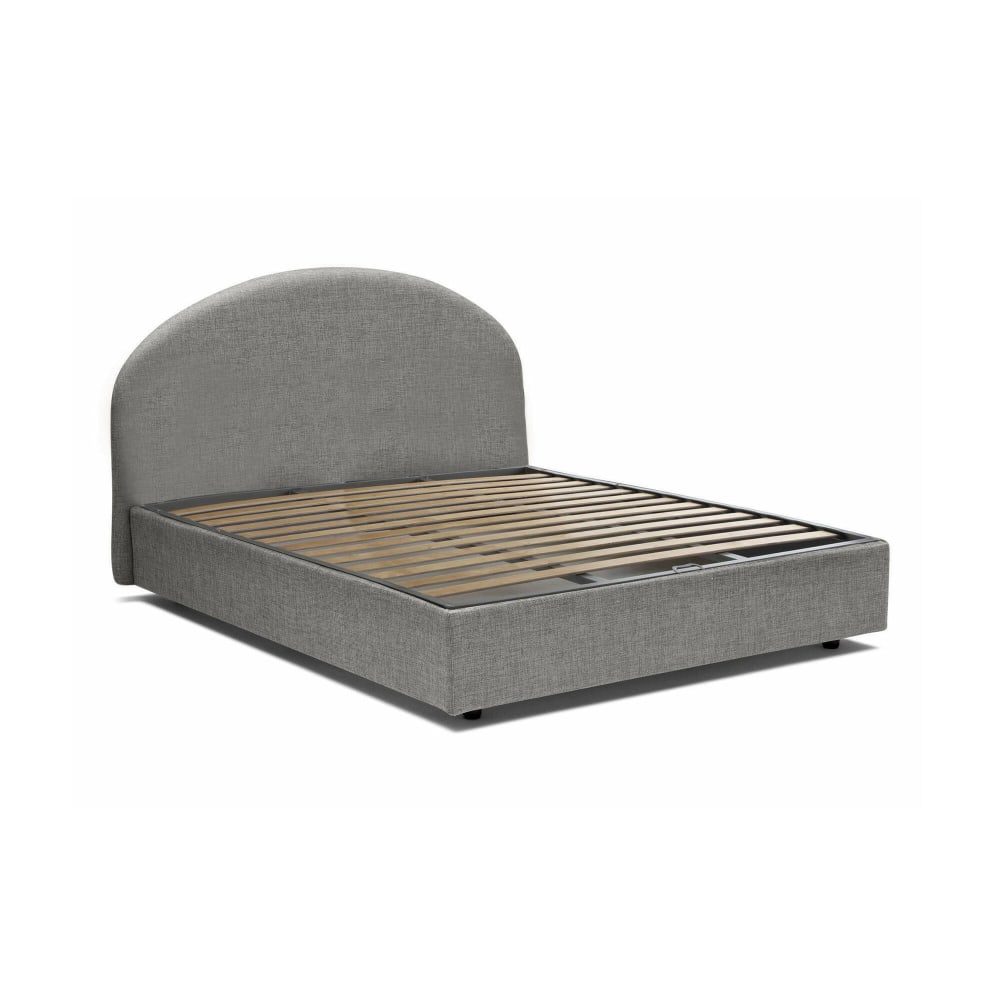 Lit double en tissu gris 160x190 cm