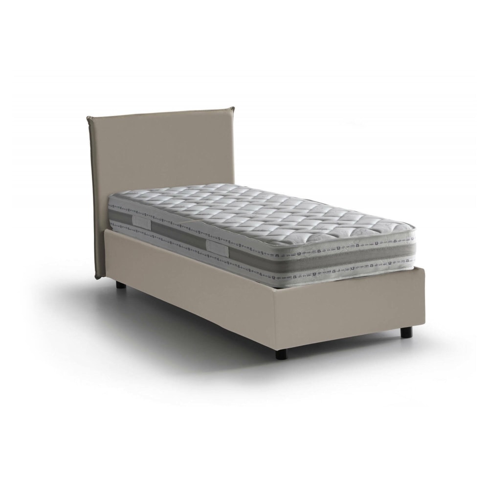 Lit simple en tissu tourterelle