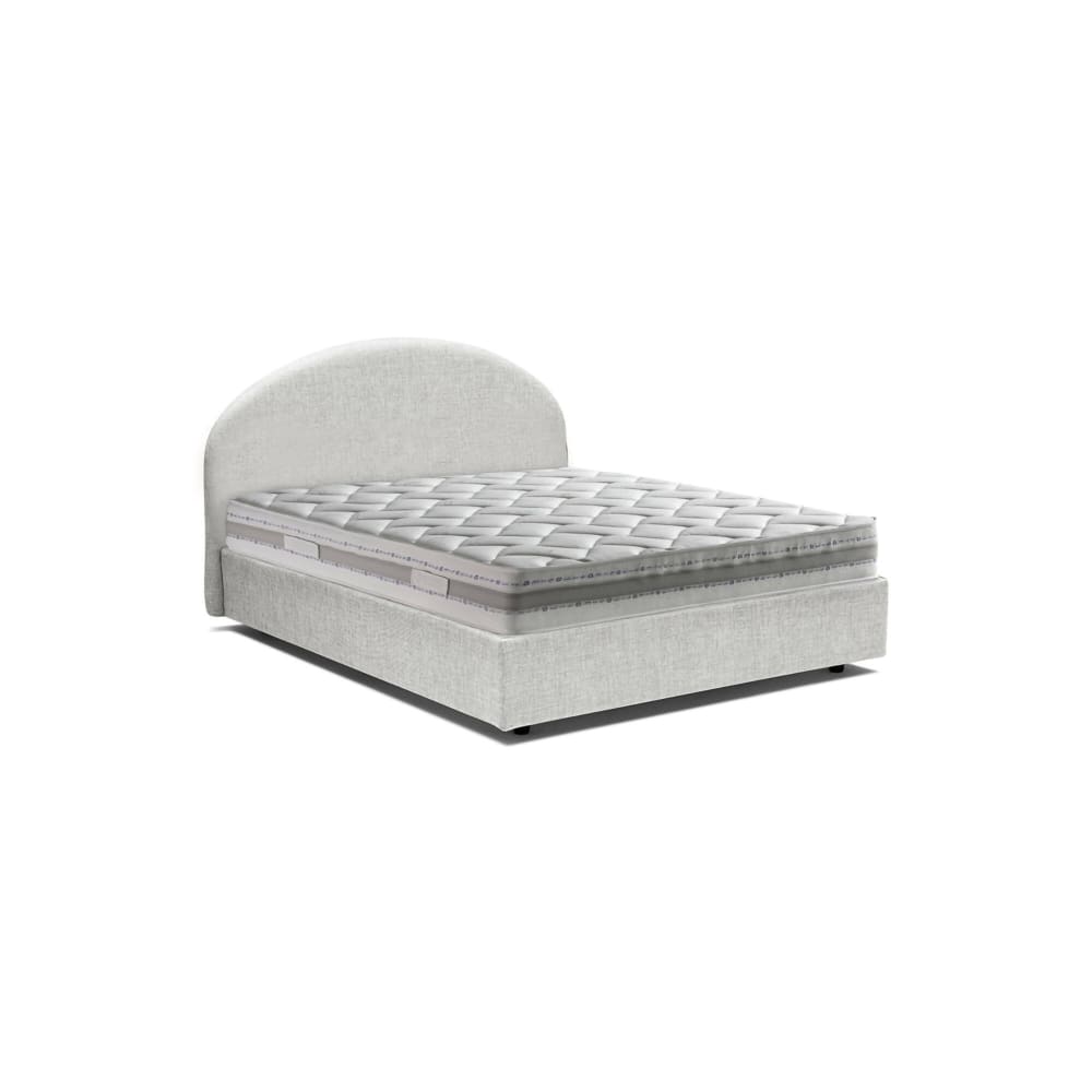 Lit double en tissu blanc 160x200 cm