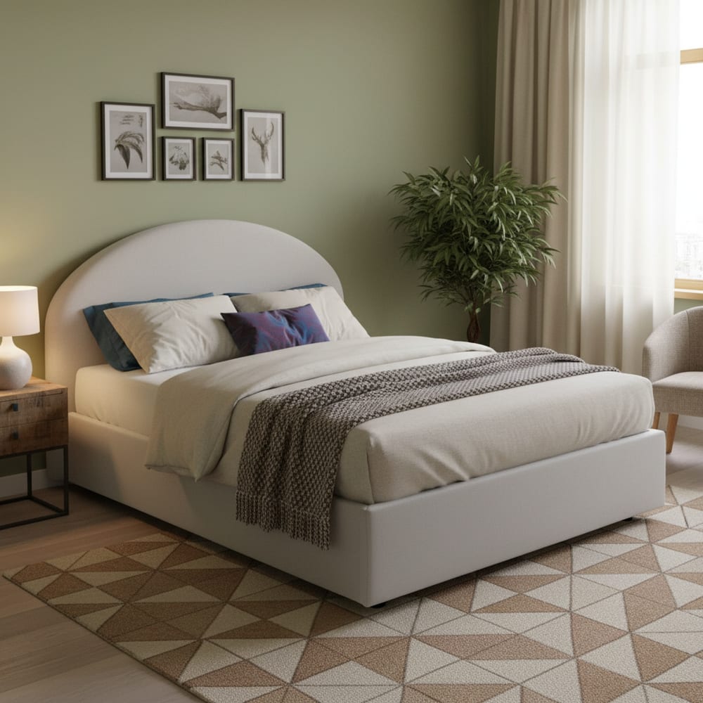 Lit double en simili cuir blanc 160x200 cm - Maisons du Monde