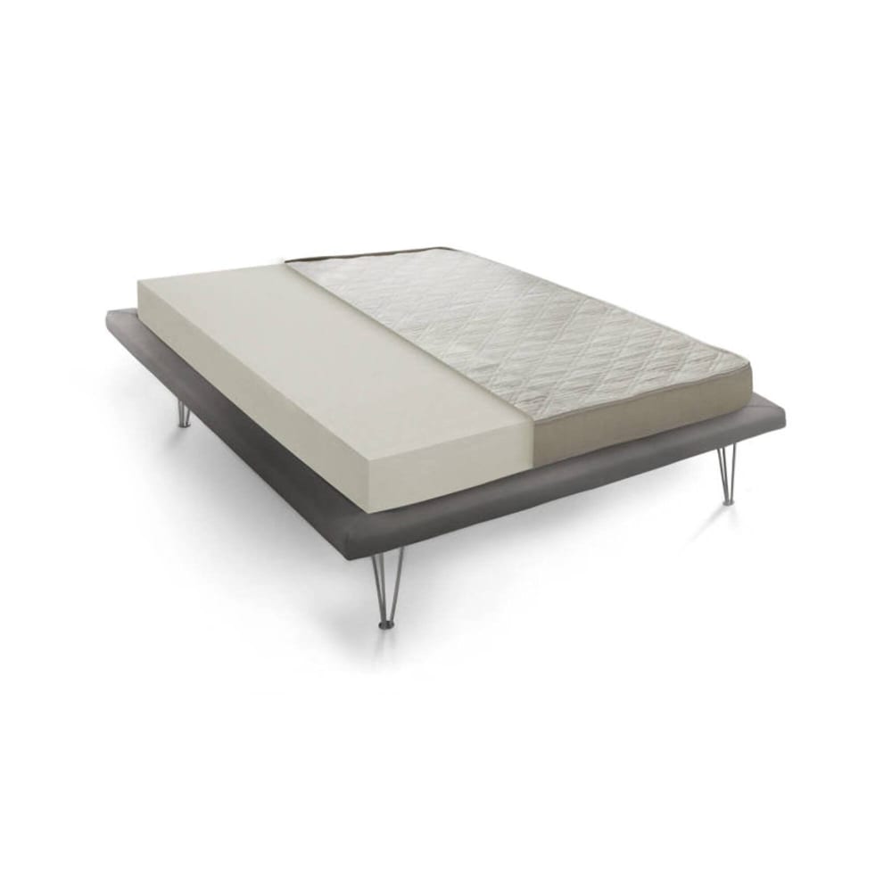 Talamo Italia Quadratische Matratze aus weißem Stoff, 120 x 190 cm style modern Grau Öko-Tex Zertifikat Pp - Polypropylen