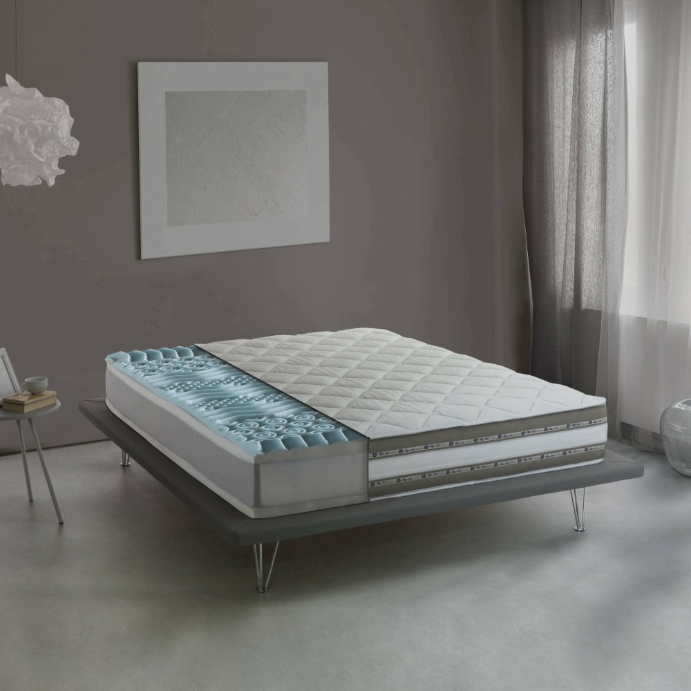 Matelas demi-carré en mousse à mémoire de forme blanc 120x190 cm - Maisons du Monde
