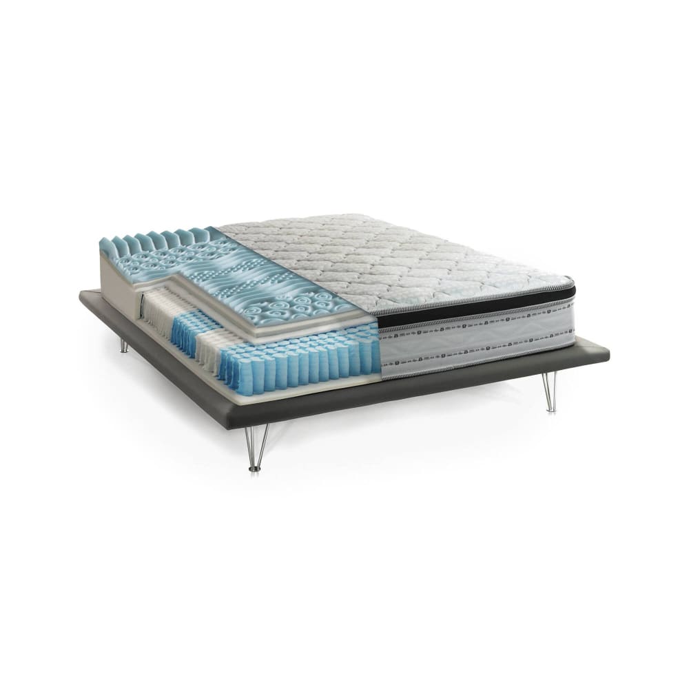 Matelas double en mousse à mémoire de forme blanc 160x200 cm