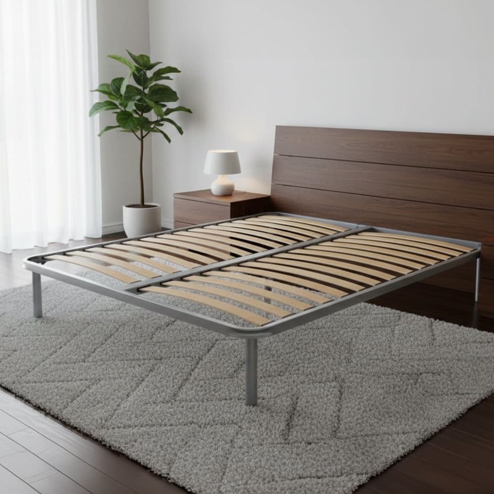 Sommier double en metal gris 160x200 cm - Maisons du Monde