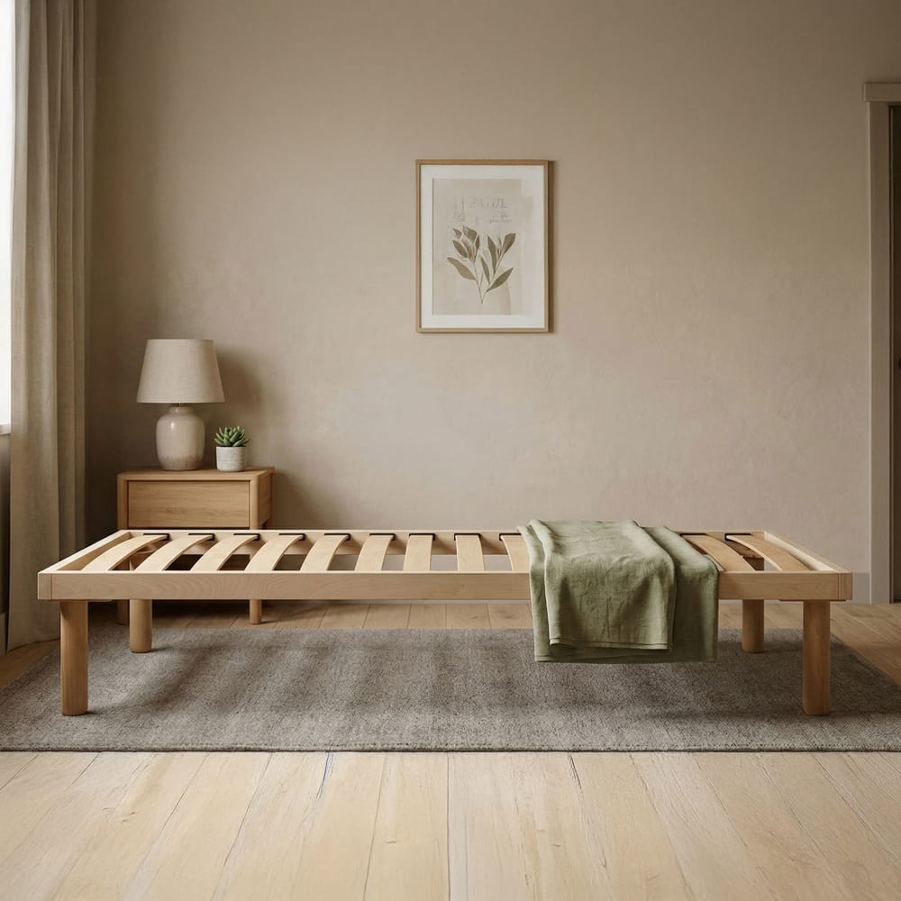 Sommier demi-carré en metal gris 120x190 cm - Maisons du Monde