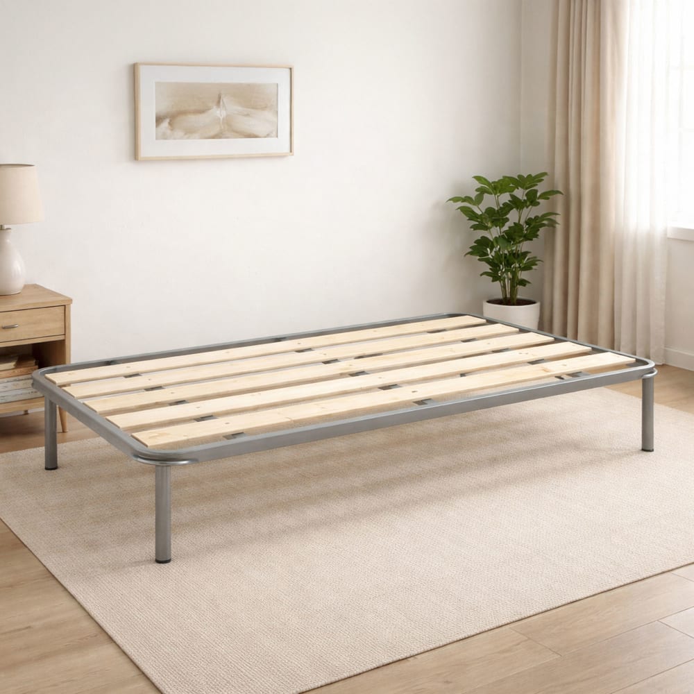 Sommier simple en metal gris 80x190 cm - Maisons du Monde