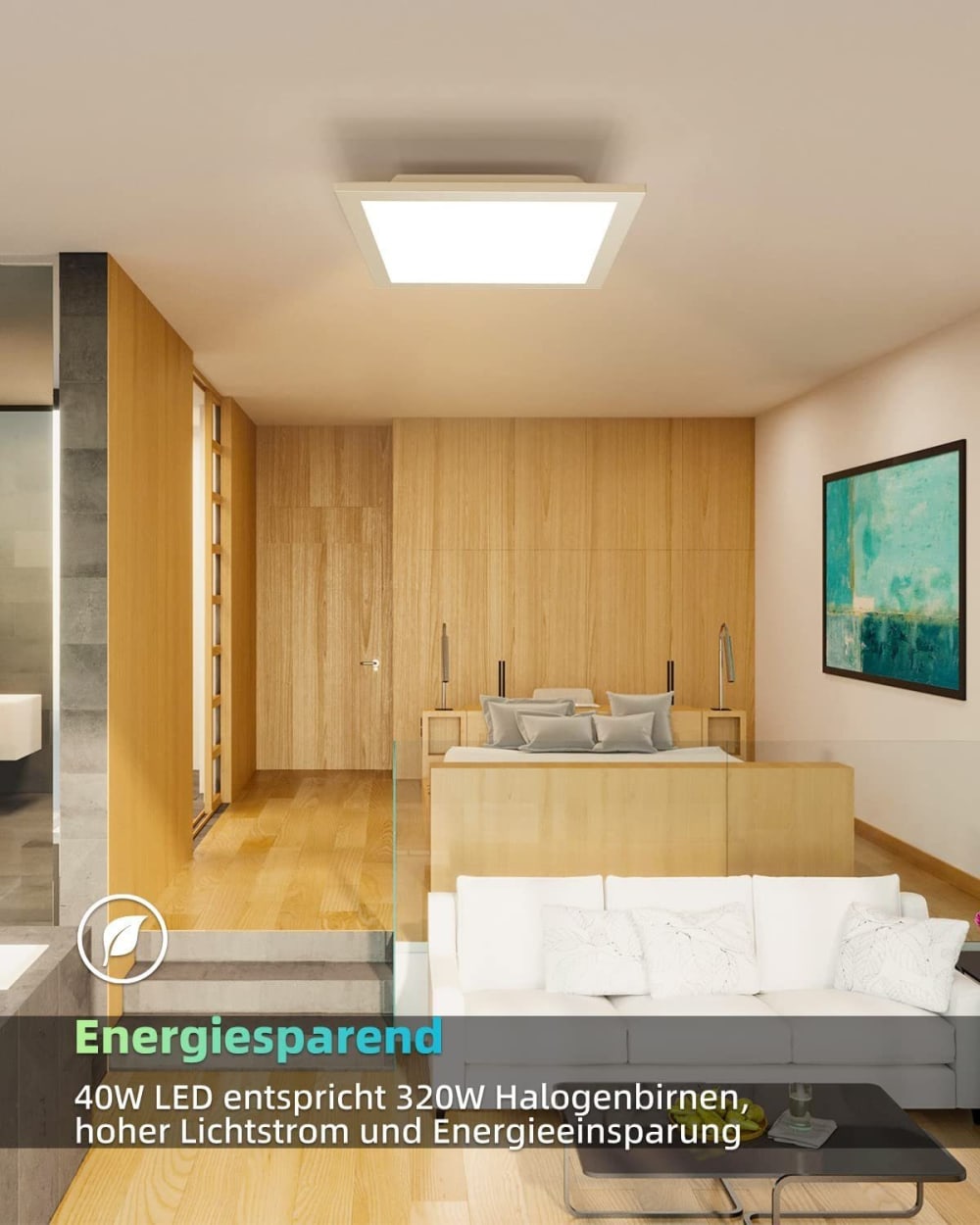 Kowalski - plafonnier led en métal, coloris blanc, l 60 cm — vue 4