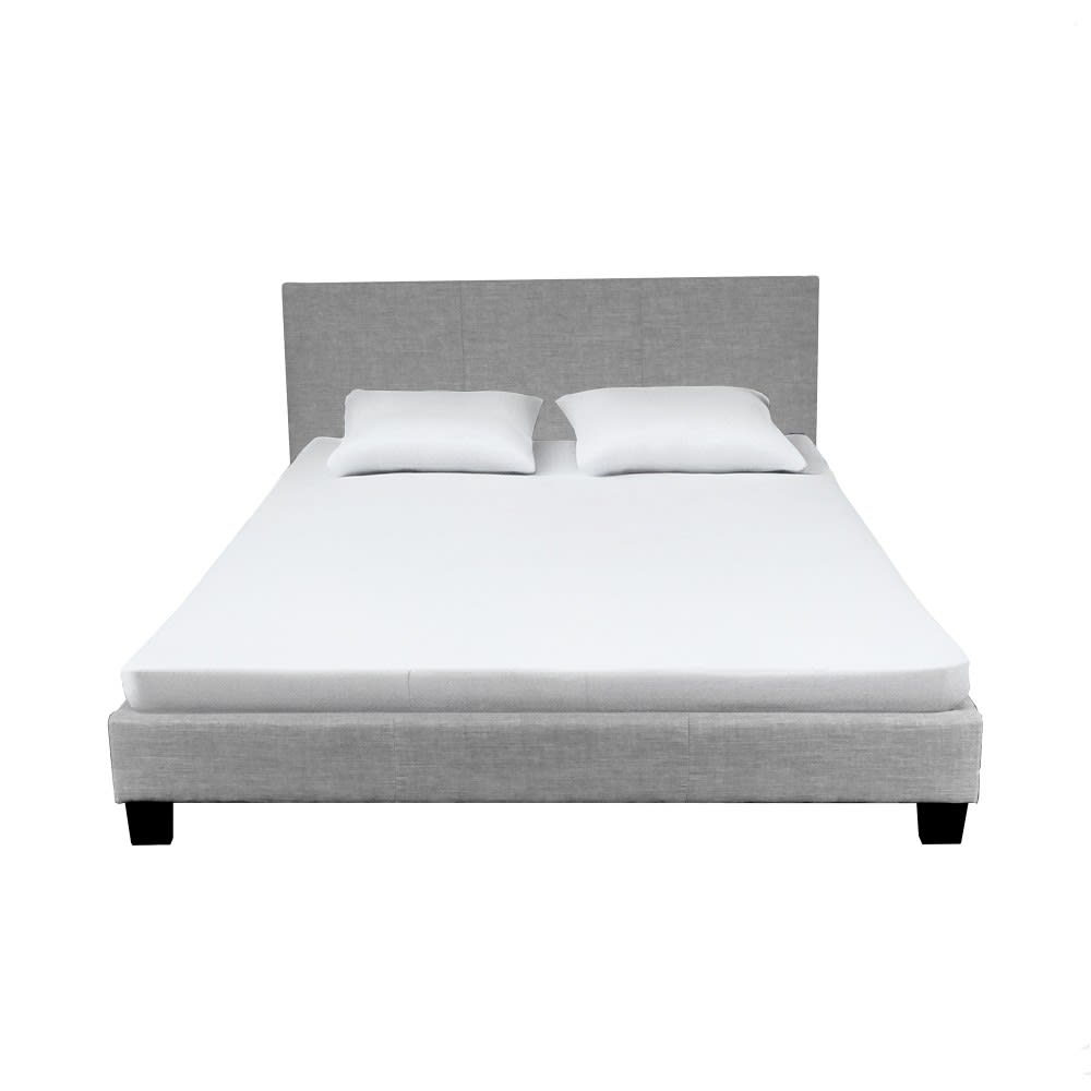 Lit avec sommier, gris clair, 140x200 cm
