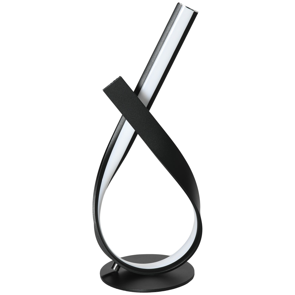 Lampe à poser design contemporain spirale alu. noir LED blanc chaud