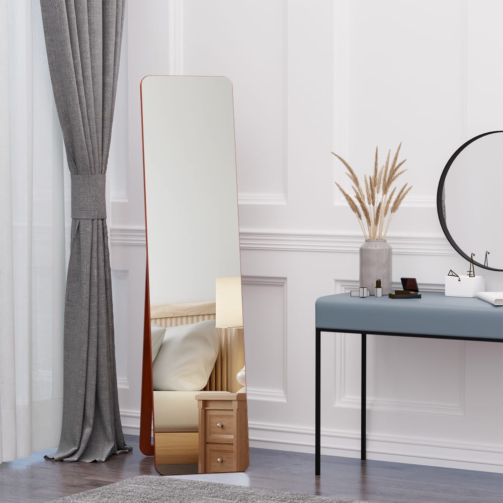 Miroir sur pied et mural rectangulaire verre mdf bois — vue 4