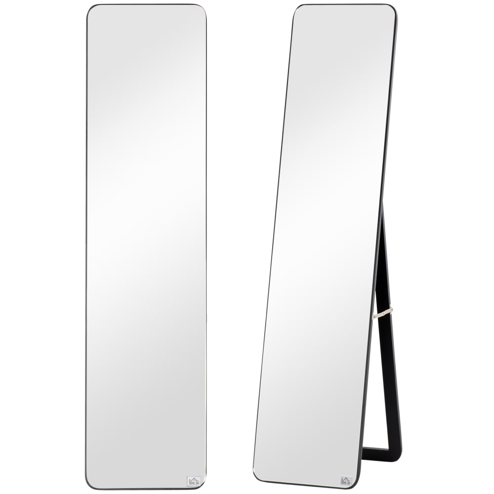 Miroir sur pied et mural rectangulaire verre MDF bois