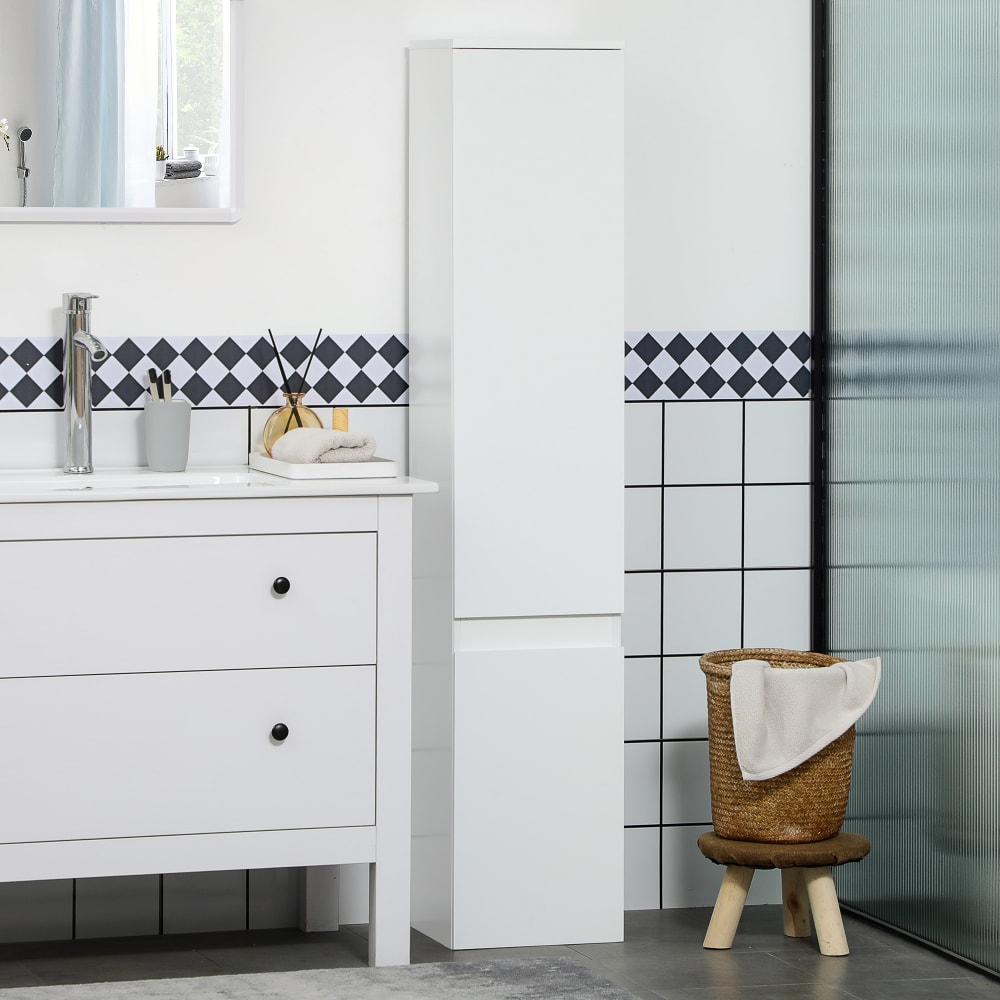 Badezimmer-Säulenschrank 30x28x152,5cm weiß - Maisons Du Monde