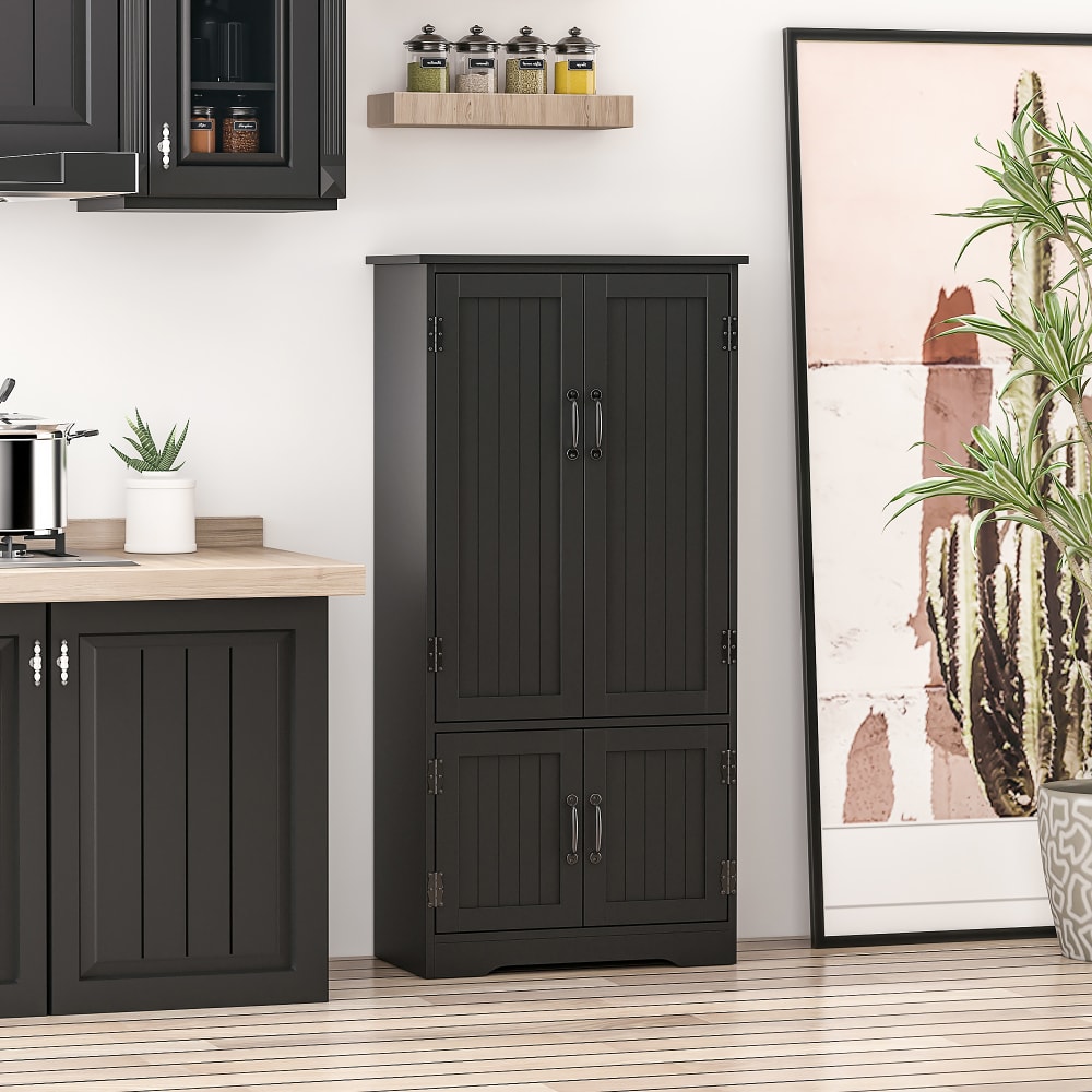 Armoire de cuisine multi-rangements 2 placards 3 étagères - Maisons du Monde