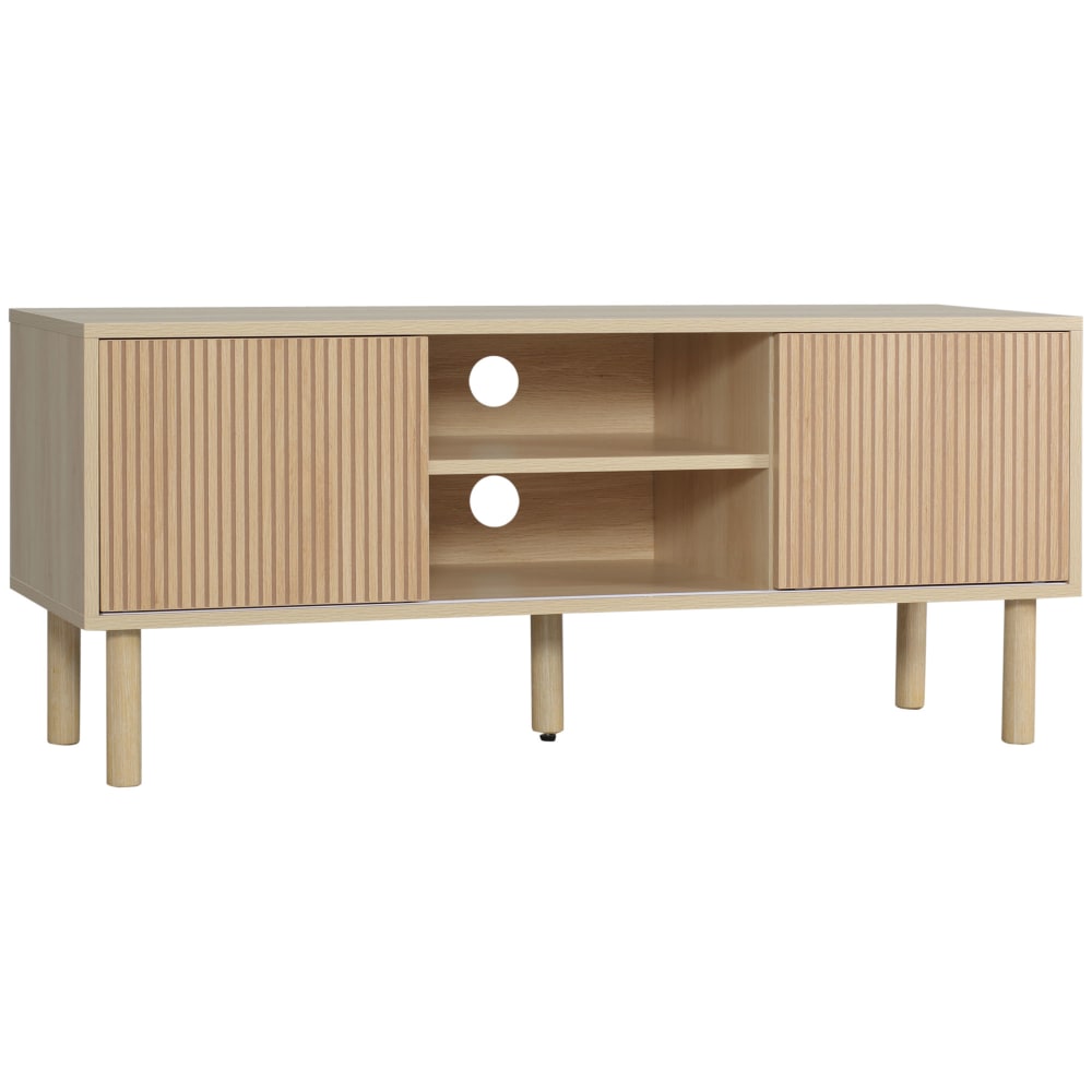 Meuble TV design Urban Craft 2 portes 2 niches aspect bois clair
