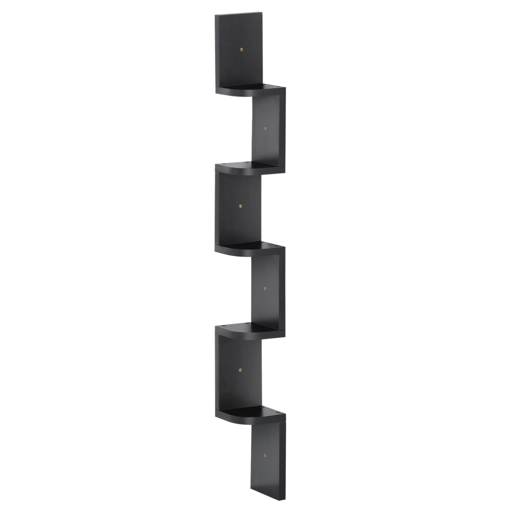 Étagère d'angle design zig zag noire