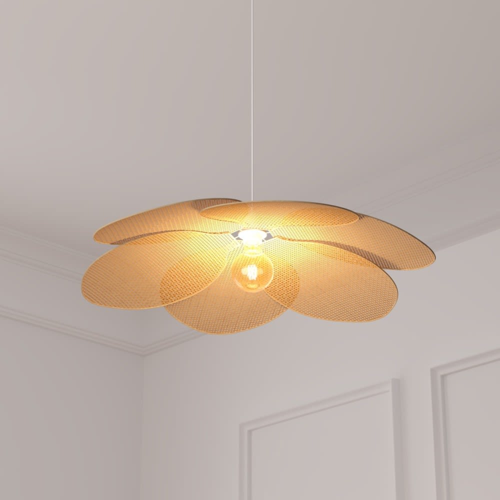 Suspension pétales bambou naturel diamètre 62cm — vue 3