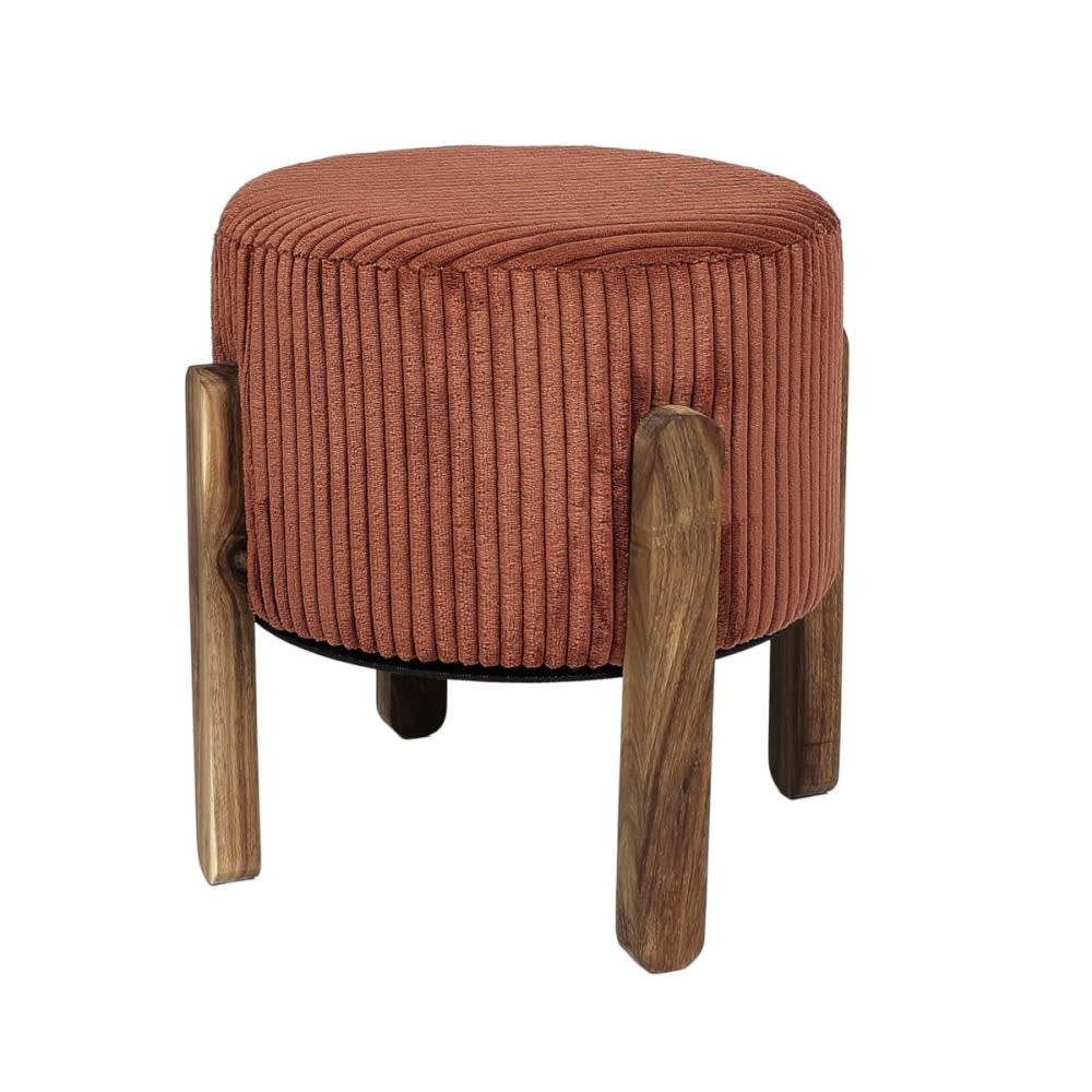 tabouret côtelé terracotta