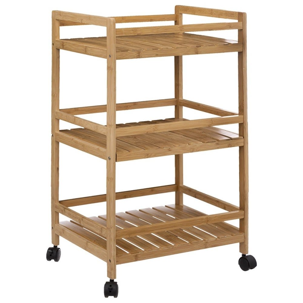 Five Simply smart Desserte roulettes 3 niveaux bambou Beige Bambou - 45x80x38cm