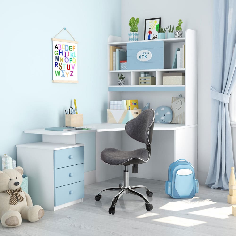 hjh OFFICE Kinderdrehstuhl aus Stoff, Grau GRAU STOFF Kinder