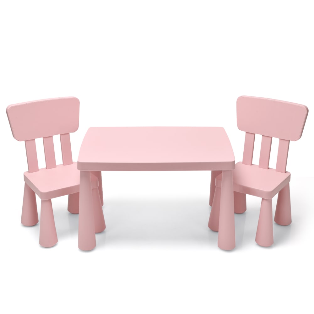 Table enfant avec chaise en plastique rose