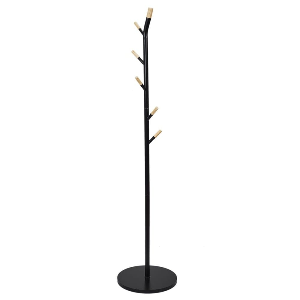 Porte-manteaux métal noir et bois