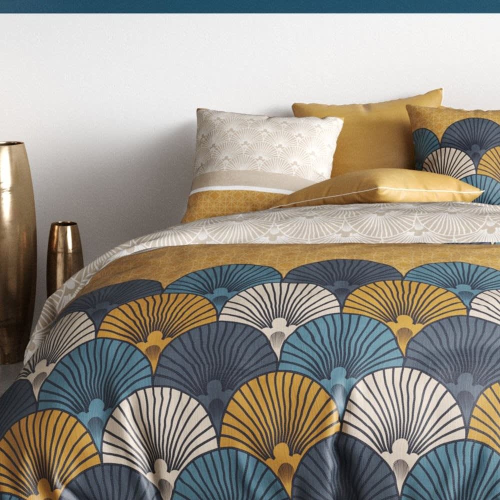 Parure de couette 100% coton 57 fils imprimée 240x220cm 2 taies - Maisons du Monde