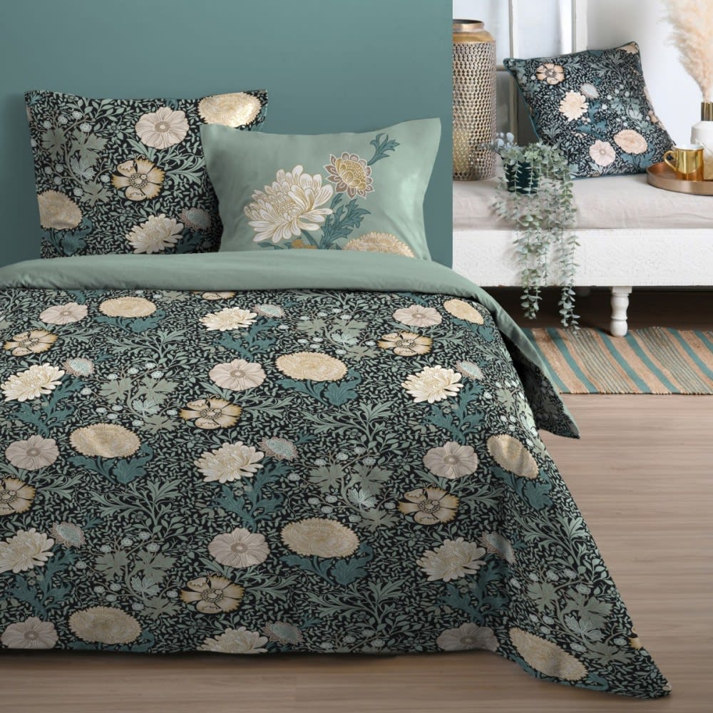 Parure de couette 100% coton 57 fils imprimée 240x220cm 2 taies