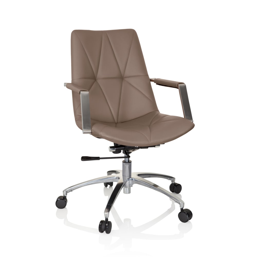 hjh OFFICE Home Office Bürostuhl aus Kunstleder, Macchiatobraun - Stoff